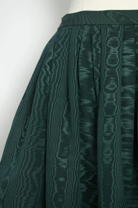Dark Green Moiré Maxi Skirt